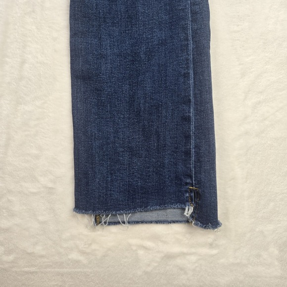 Loft Womens Kick Crop Dark Wash Jeans Size 27 Raw Hem - Picture 3 of 14